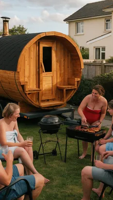friends enjoying a sauna